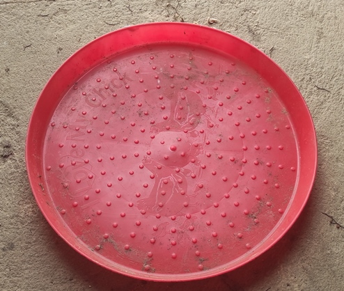 Round tray chick feeder